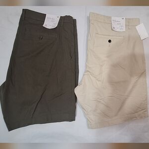 Goodfellow & Co Tan and Green Flat Front Shorts